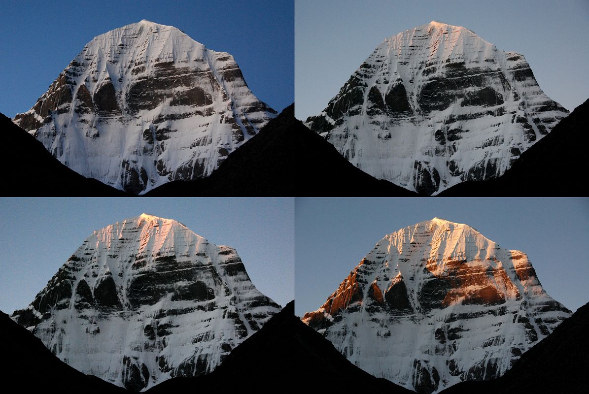 40 Sunrise On Mount Kailash North Face On Mount Kailash Outer Kora The sun very quickly descends Mount Kailash North Face at sunrise from Dirapuk.